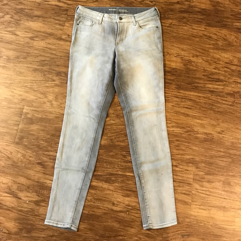 Old Navy Rockstar Skinny Jeans Distressed Gray 10